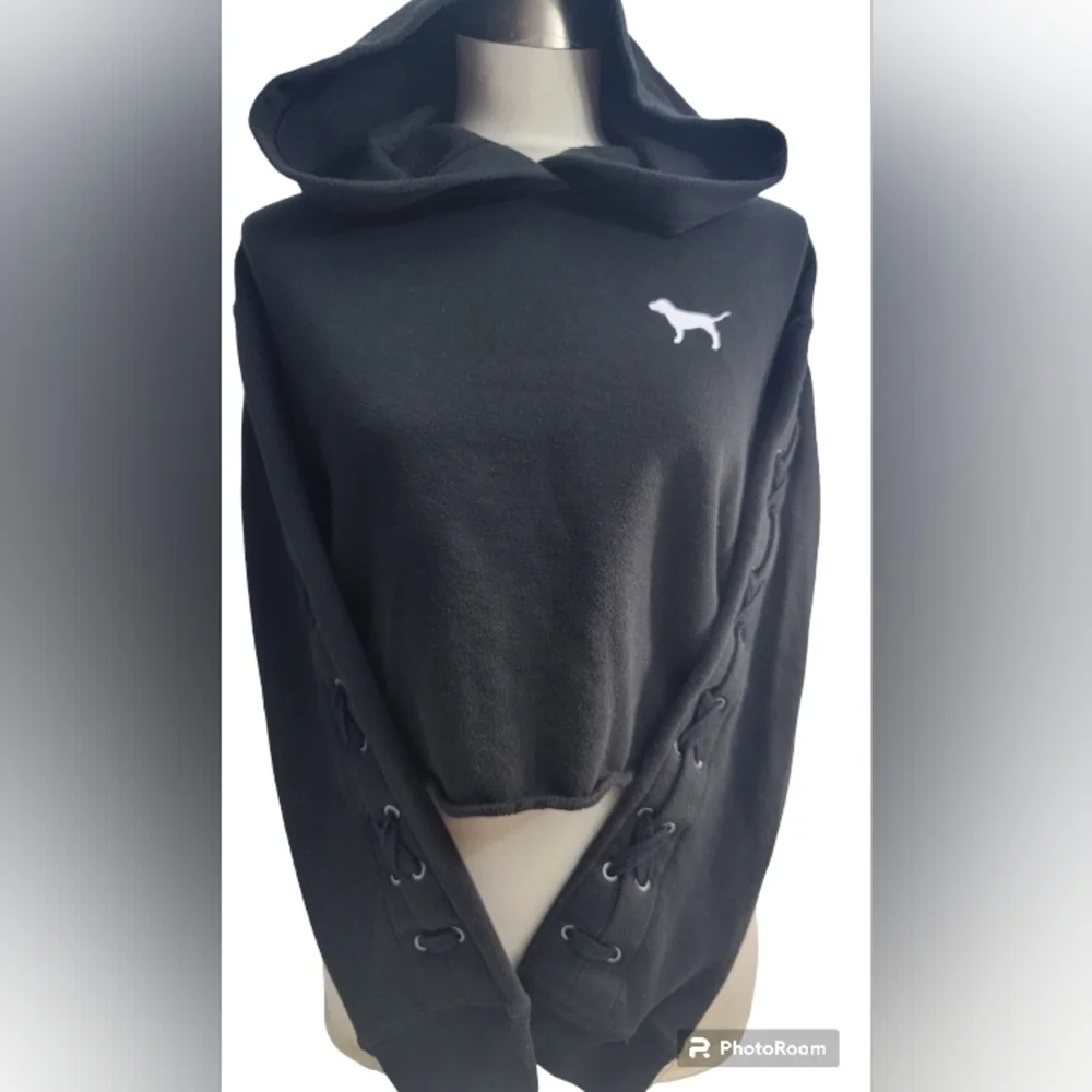 Pink Victorias Secret size Small Cropped hoodie/sweatshirt. Long sleeved. - Picture 4 of 13